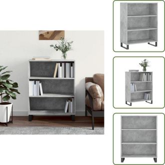 vidaXL The Living Store Scaffale Grigio Cemento 69,5x32,5x90 cm in Legno Multistrato - Scaffale grigio cemento