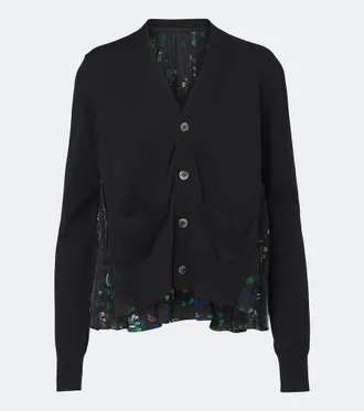 sacai Floral cotton cardigan