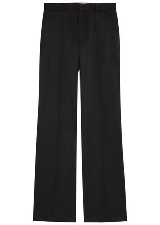 Chlo&eacute; Flared-leg Wool Trousers - Black - 40 (UK12 / M)