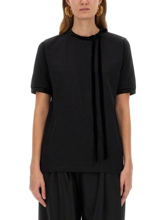 Nina Ricci T Shirt With Ribbon And Bow