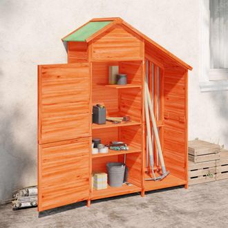 vidaXL Cobertizo Herramientas Jard&iacute;n Madera Pino Marr&oacute;n 120x53,5x170cm Vidaxl