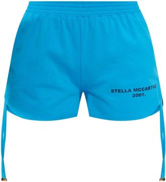 Stella McCartney Shorts met Logo - Dames - Strandmode - Blauw - XS - Katoen - Badmode