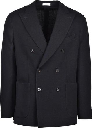 Boglioli Double-breasted Knit Blazer - Black
