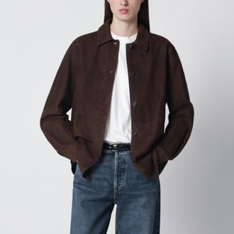 Toteme Brown leather shirt jacket