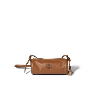 Miu Miu Leather Mini-bag, Woman, Cognac