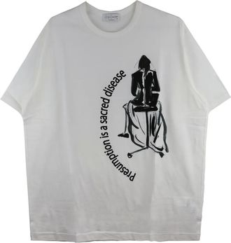 Yohji Yamamoto T-shirt con stampa - Bianco
