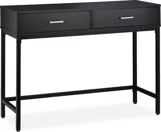 Relaxdays Relaxdays - Consola Recibidor, Mesa Entrada Con 2 Cajones, 81x110x42 Cm, Mesa Auxiliar Estrecha, Pasillo Y Sal&oacute;n, Negro