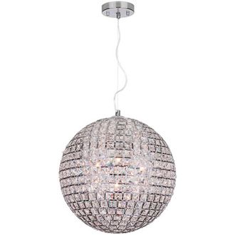 Netlighting Times Spherical Pendant Ceiling Light Chrome in Silver