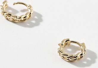 Simons Womens Mini link Hoop Earrings