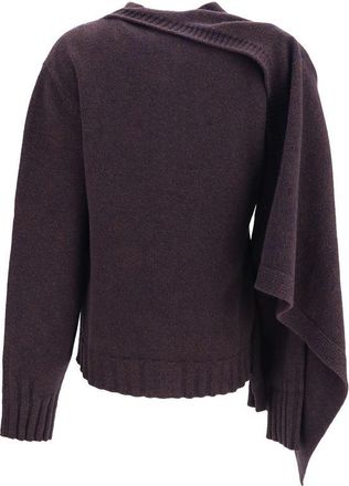 The Attico Womens Brown Wool Oves Aries Cardigan Clothing