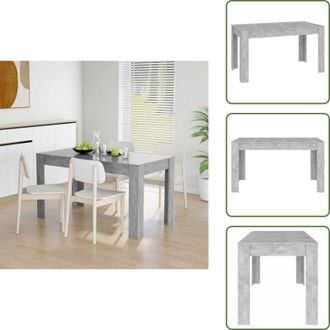 vidaXL The Living Store Tavolo da Pranzo Grigio Cemento 140x74,5x76cm Legno Multistrato - Tavolo da pranzo in legno multistrato