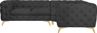 HOME AFFAIRE Chesterfield-Sofa »Ecksofa GLYNIS L-Form mit Wellenunterfederung, Masse B/T/H 264/204/75cm« aufwändige Knopfheftung, moderne Chesterfield Optik, Fussf