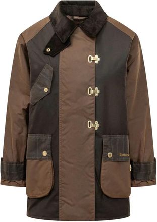 Barbour Felton Checked Wax Jacket - Dames - Zomerjassen - Bruin - XS - Katoen - Jassen