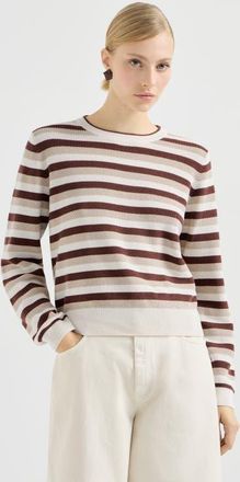 Brunello Cucinelli Cotton striped sweater in Orange at Nordstrom, Size Xx-Large Eu