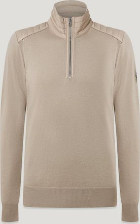 Belstaff Maglione Con Cerniera A Un Quarto Kilmington Uomo Merino Wool Sabbia Scuro 3xl