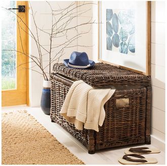 Jonathan Y Designs Elijah Wicker Storage Trunk