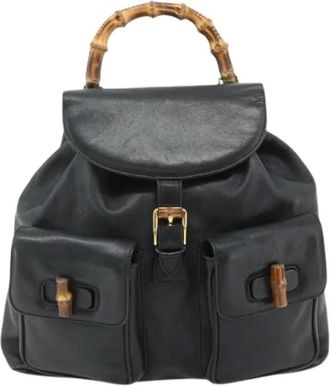 Gucci Pre-owned Backpacks, female, Black, Size: ONE SIZE Pre-owned Vintage Bamboo Backpack