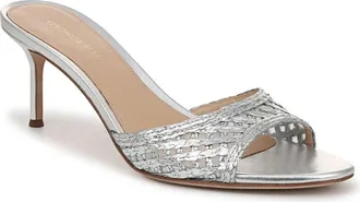 Veronica Beard Tia Woven Sandal in Silver at Nordstrom, Size 6.5
