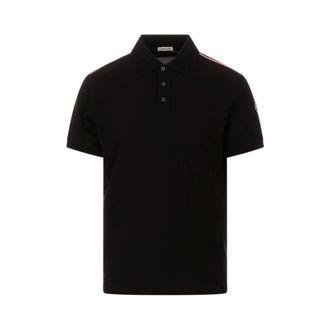 Moncler Polo Shirts, male, Black, Size: M SS Polo