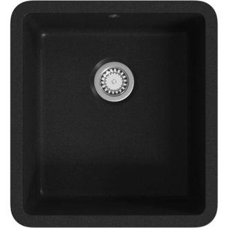 vidaXL Fregadero De Cocina De Granito Con Un Seno Negro Vidaxl