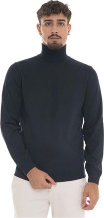 HUGO BOSS Musso-P Turtleneck Pullover - Heren - Coltruien - Blauw - M - Wol - Truien & Vesten