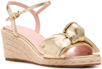 Kate Spade New York leandra ankle strap wedge sandal in Pale Gold at Nordstrom, Size 7.5
