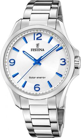 Festina F20656-1 Mens Solar Energy Watch - Silver - One Size