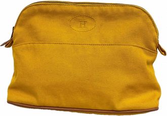 Herm&egrave;s Yellow Canvas Pouch (Pre-Owned)