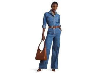 Lauren Ralph Lauren Petite Criselda Jumpsuit Womens Clothing Opal Wash : 10P 27, Cotton