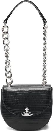 Vivienne Westwood Shoulder Bags, female, Black, ONE SIZE, Orb Plaque Shoulder Bag