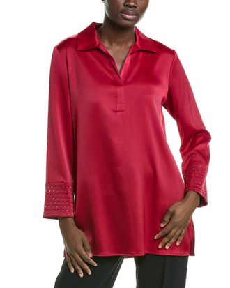 Anne Klein Montreal Satin Tunic Top