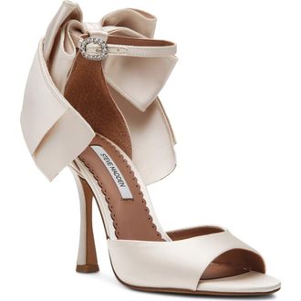 Steve Madden Bougie Ankle Strap Sandal in Ivory Satin at Nordstrom, Size 6.5