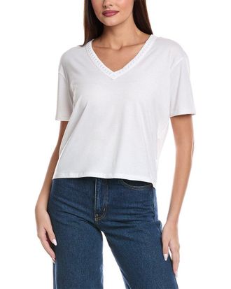 Splendid Kacey Crochet V-Neck T-Shirt