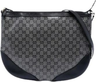 Gucci Pre-owned Cross Body Bags, female, Gray, Size: ONE SIZE Pre-owned Vintage Canvas Crossbody Bag