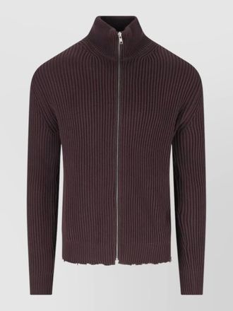 Maison Margiela high collar crewneck jacket ribbed texture