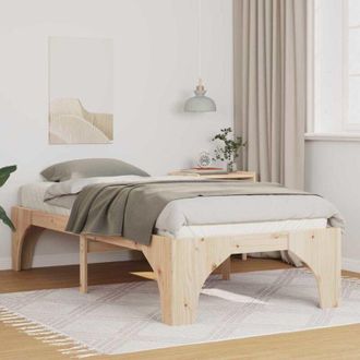 vidaXL Estructura De Cama Marr&oacute;n Madera Maciza De Pino Vidaxl