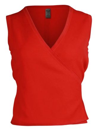 Diane Von Fürstenberg wrap sleeveless top - women - Viscose - S - Red