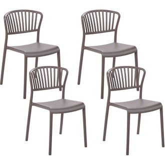 Beliani Set of 4 Garden Chairs GELA Taupe