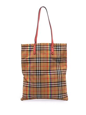 Burberry 2000-2017 House Check Rainbow canvas shopper - Bruin
