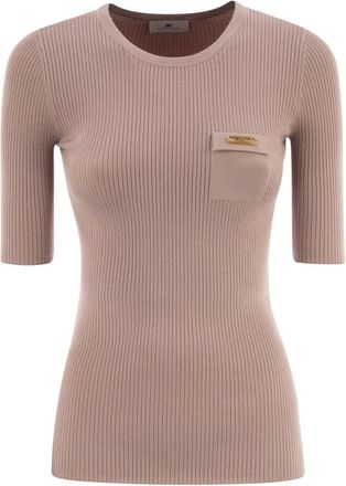 Elisabetta Franchi Ribbed Jumper With Pocket