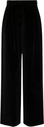 Max Mara Mister Fluwelen Broek - Dames - Wijde Broeken - Zwart - S - Katoen - Broeken