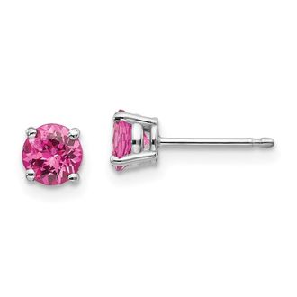 Diamond2Deal 14k White Gold Pink Spinel Earrings