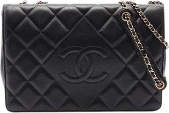 Chanel Pre-owned Matelasse Lamslederen Schoudertas - Dames - Vintage Schoudertas - Zwart - ONE Size - Leer - Vintage