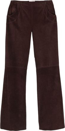 Valentino Garavani 2000s suede trousers - women - Viscose/Calf Suede - 44 - Brown