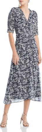 Sea New York Suzie Ruched Midi Dress In Navy