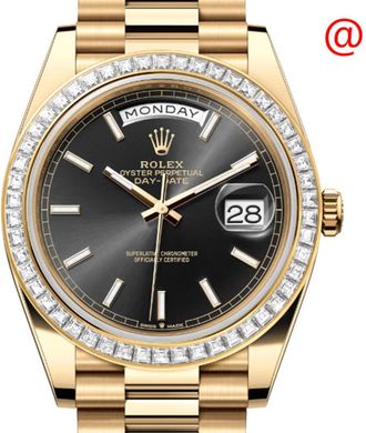 Rolex Day-Date 40 Automatic Chronometer Diamond Black Dial Unisex Watch M228398TBR-0041