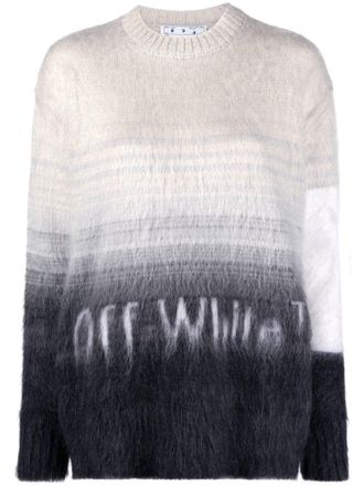 Off-white Maglione girocollo con logo - Grigio