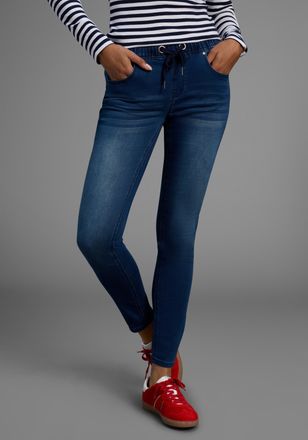 Arizona Stretch-Jeans weites Bein, normale Leibhöhe, knöchellang, mit Used-Waschung