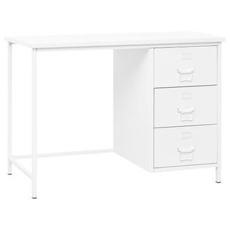 vidaXL Vidaxl - Escritorio Industrial Con Cajones Acero Blanco 105x52x75 Cm