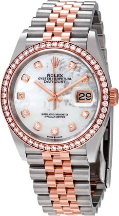 Rolex Datejust 36 Mother of Pearl Diamond Dial Steel and 18k Everose Gold Jubilee Watch 126281MDO